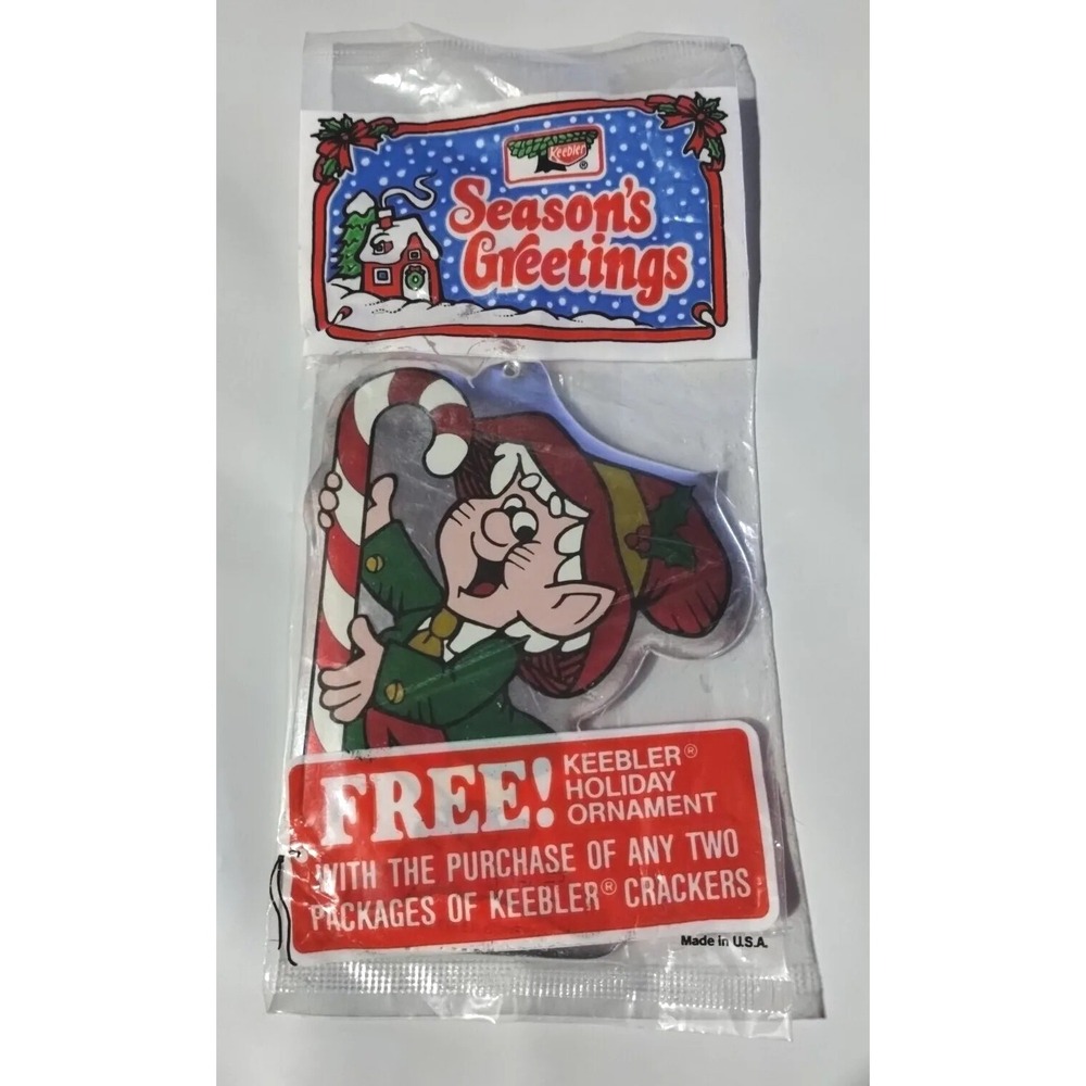 Vintage 1986 Keebler Elf Christmas Ornament Holiday Season's Greetings Sealed